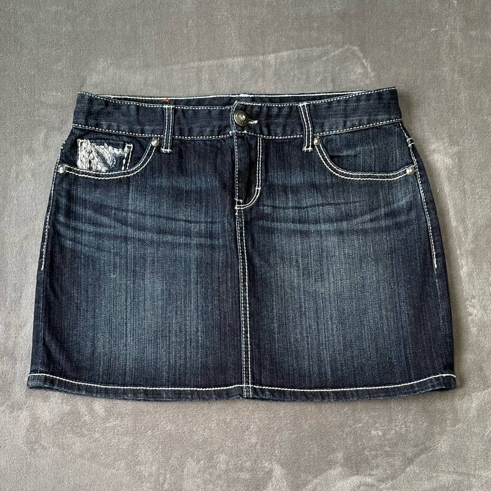 ❌SOLD❌ Maurice’s Embellished Pockets Jean Mini Skirt!